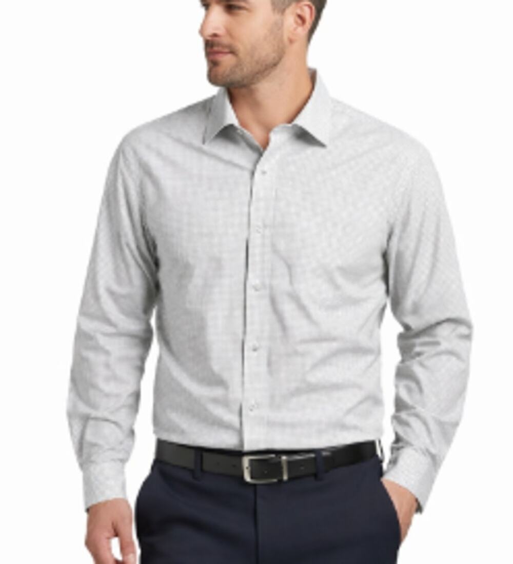 APT. 9 Mens Button Down Shirt Light Check Long Sleeve Cotton Large 16/16.5 NWOT